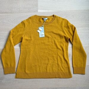 New 100% cashmere Antonio Melani women’s golden Yellow Sweater sz large